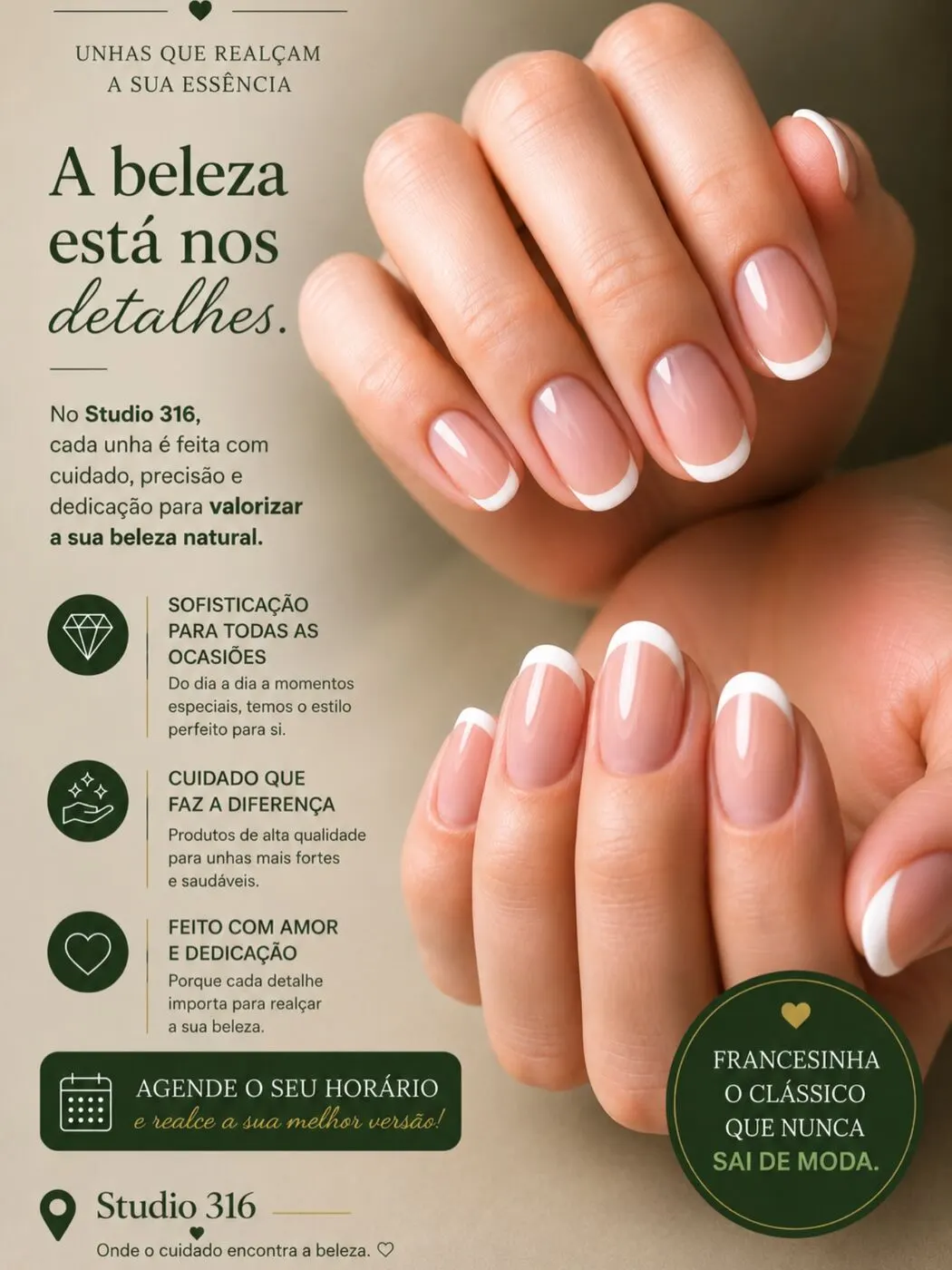 Panfleto de unhas: a beleza está nos detalhes